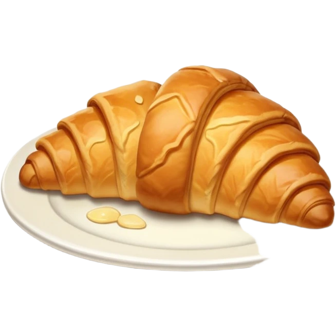 Croissant on the white plate emoji
