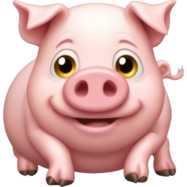 Sliding pig emoji