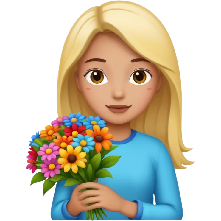flower-holding person bouqet emoji