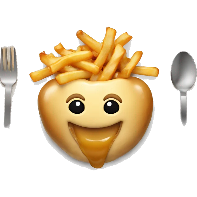 Poutine qui mange des pâtes  emoji
