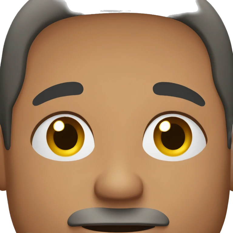 round face man with low hair and brown skin emoji