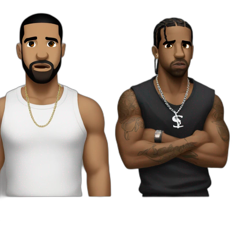 drake with travis scott angry emoji
