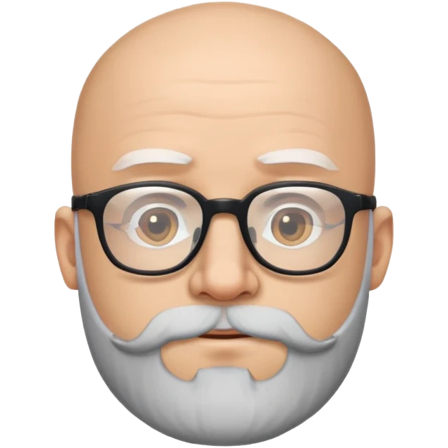 bald, bearded man with glasses emoji