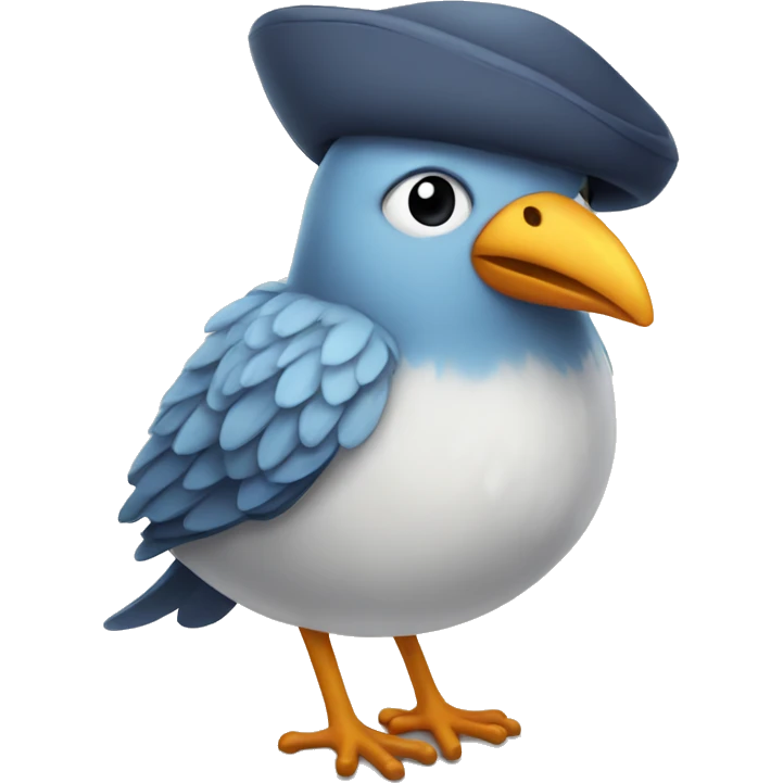 a bird with a bonnet emoji