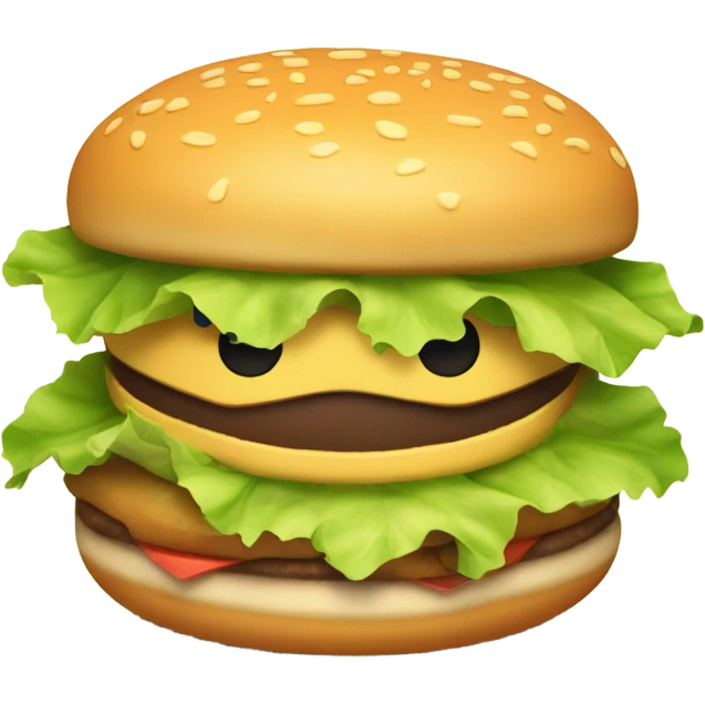 Cute burger emoji with face ... needs to look  emoji