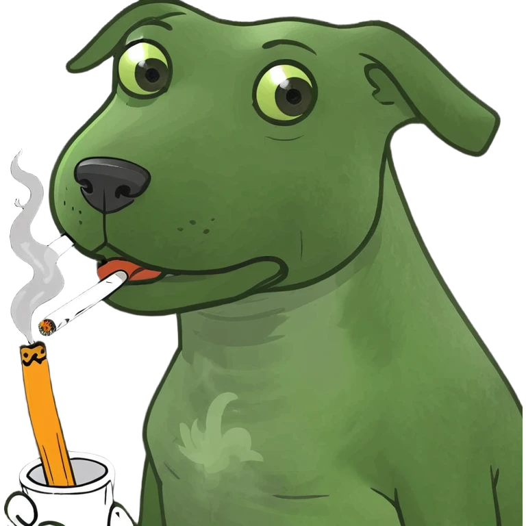 Dog smoking emoji