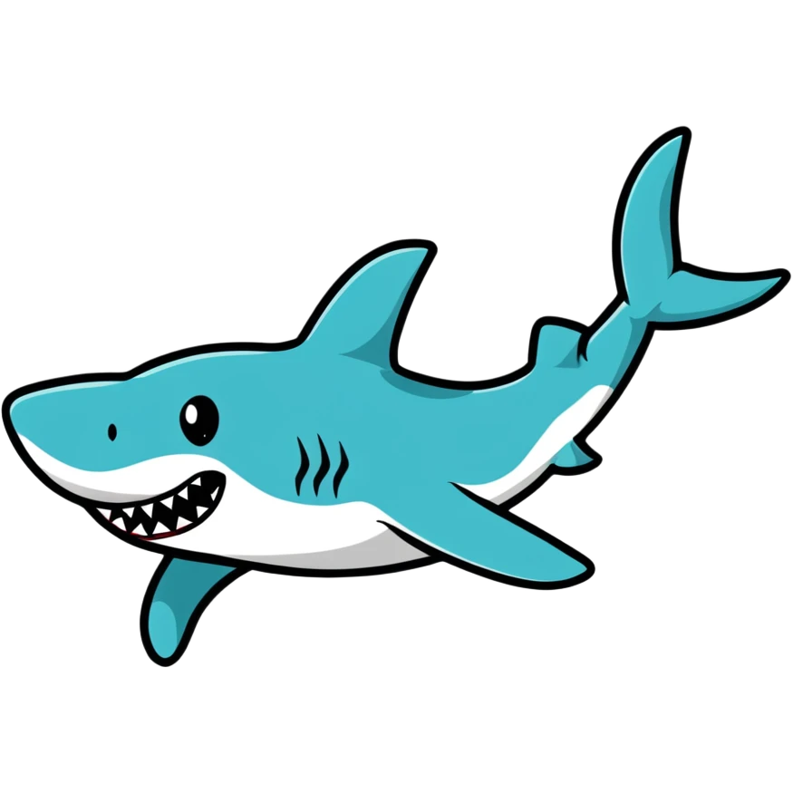 Shark with hut emoji