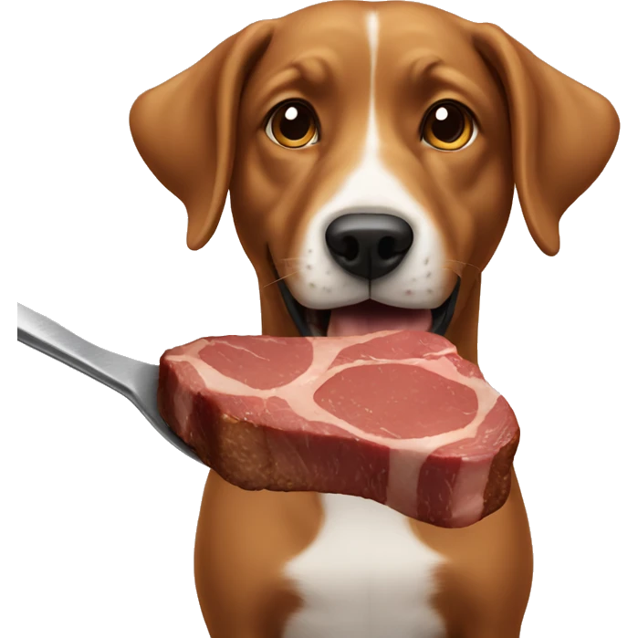 Dog eating a steak  emoji