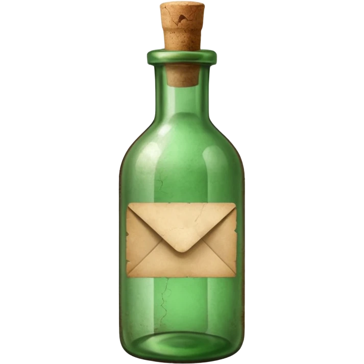 Message letter in green Bottle emoji