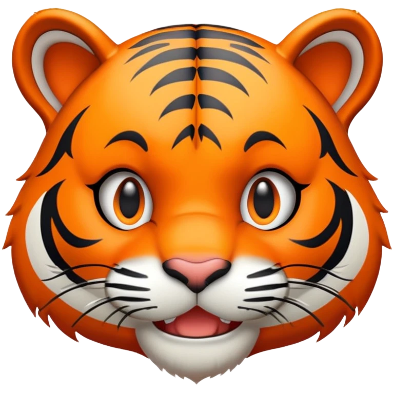trolling tiger face with mischievous grin for Twitch emote emoji