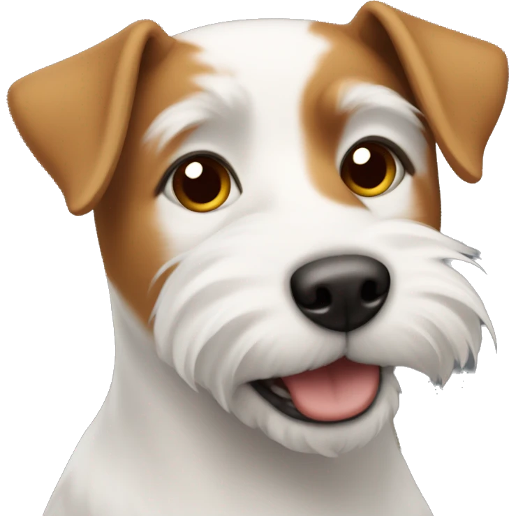 White and cinnamon terrier dog with short hair emoji