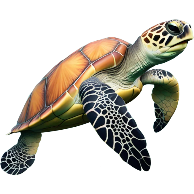 Sea turtle with coral emoji