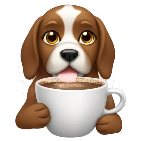 Dog drinking hot chocolate  emoji