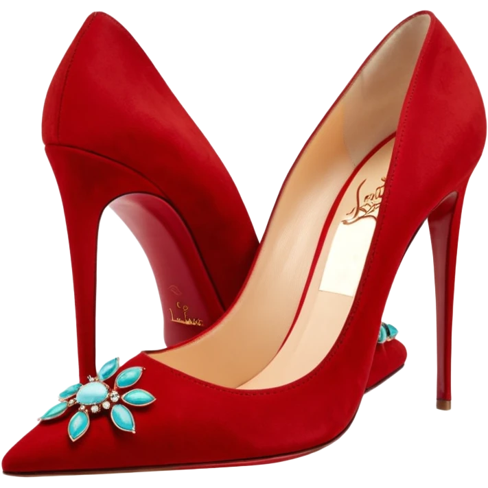 Hyperrealism, Red color, Christian Louboutin
Mix Kate 100 embellished suede pumps emoji