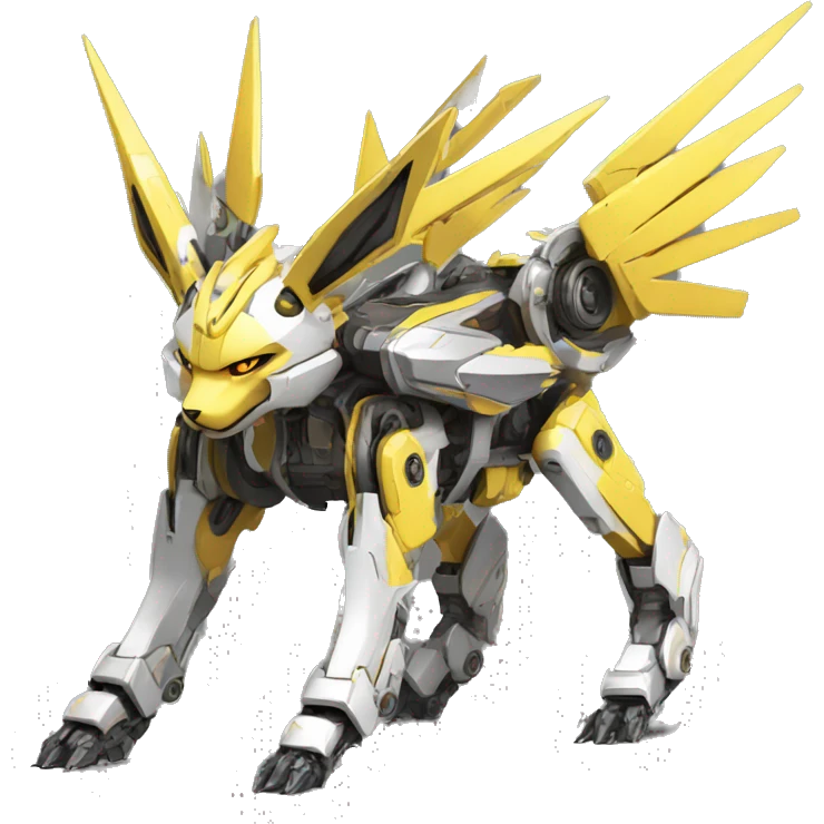 Futuristic mechanical Jolteon-mecha full body emoji