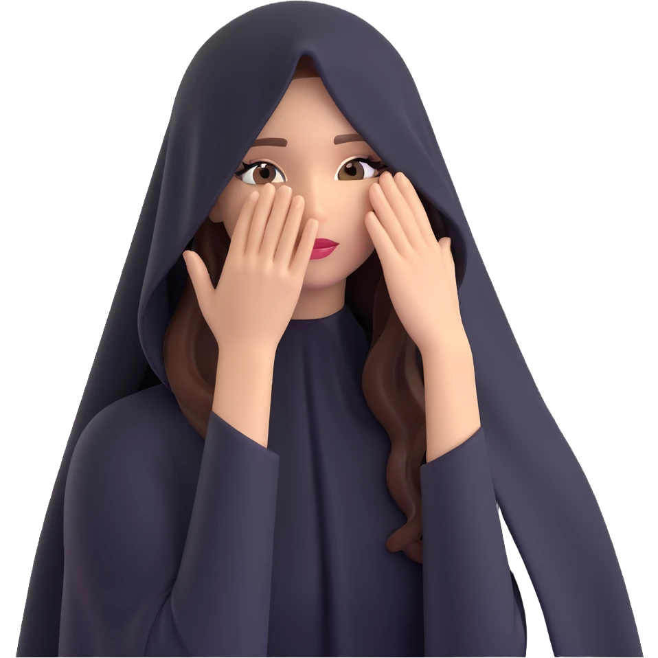 beautiful girl with long hair getting married veil covering face emoji