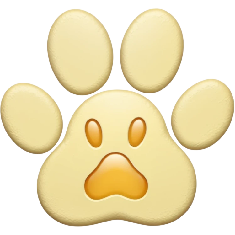 a pale pastel yellow pawprint emoji