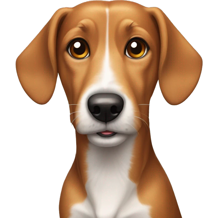 Crossbreed dog that is part beagle, wire haired dachshund, fox hound and terrier emoji