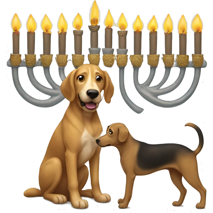 Menorah with hound  emoji