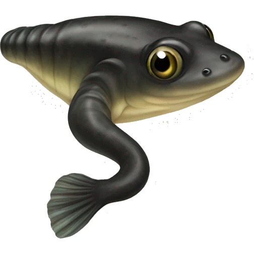 realistic black tadpole emoji