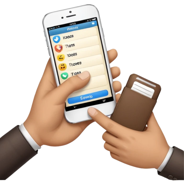 a handshake with a smartphone and address book between the hands emoji