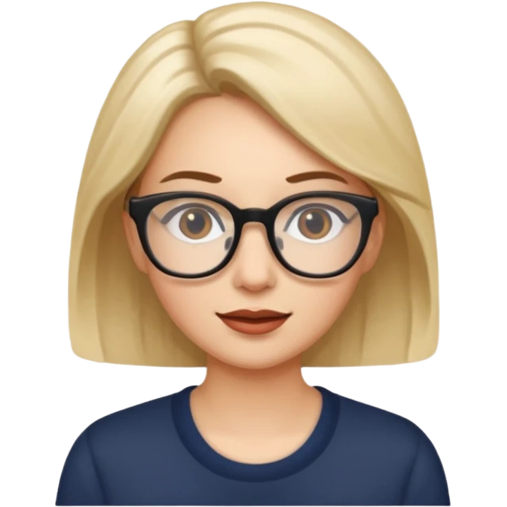 This woman is talking while wearing glasses. emoji