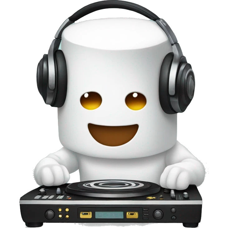 Marshmallow dj emoji