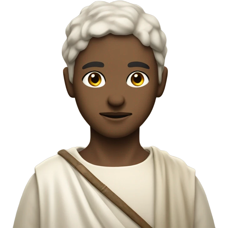 10th century shepherd boy whit white skin with tunic and bear emoji