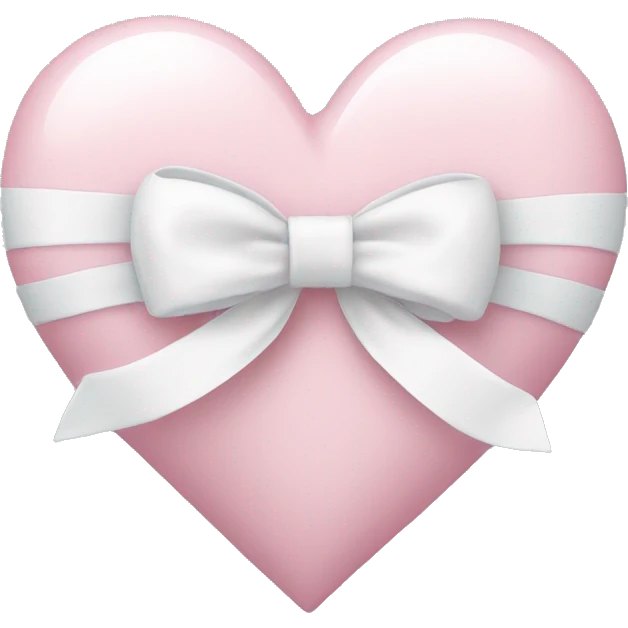 Pastel pink heart with white bow emoji