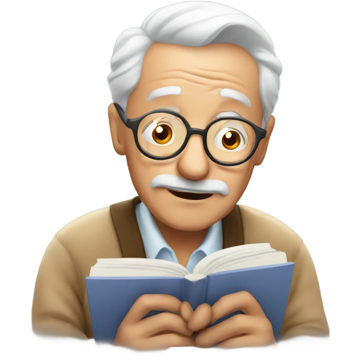 grandpa studying emoji