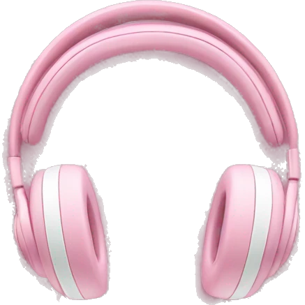 Headphones in pastel pink floating  emoji