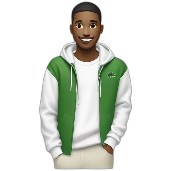 Lacoste smiking friends with white lacoste hoodie emoji