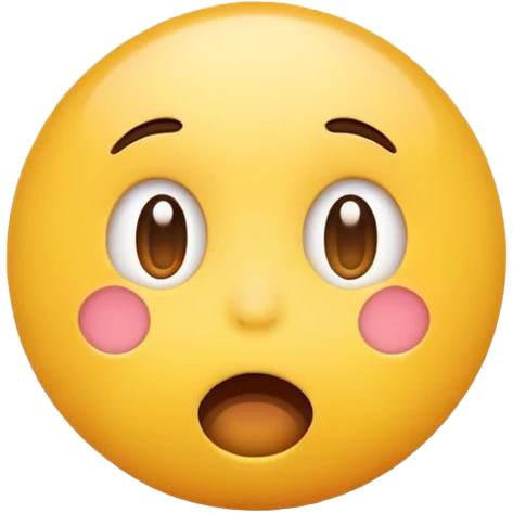 yellow round emoji with a simple surprised expression emoji