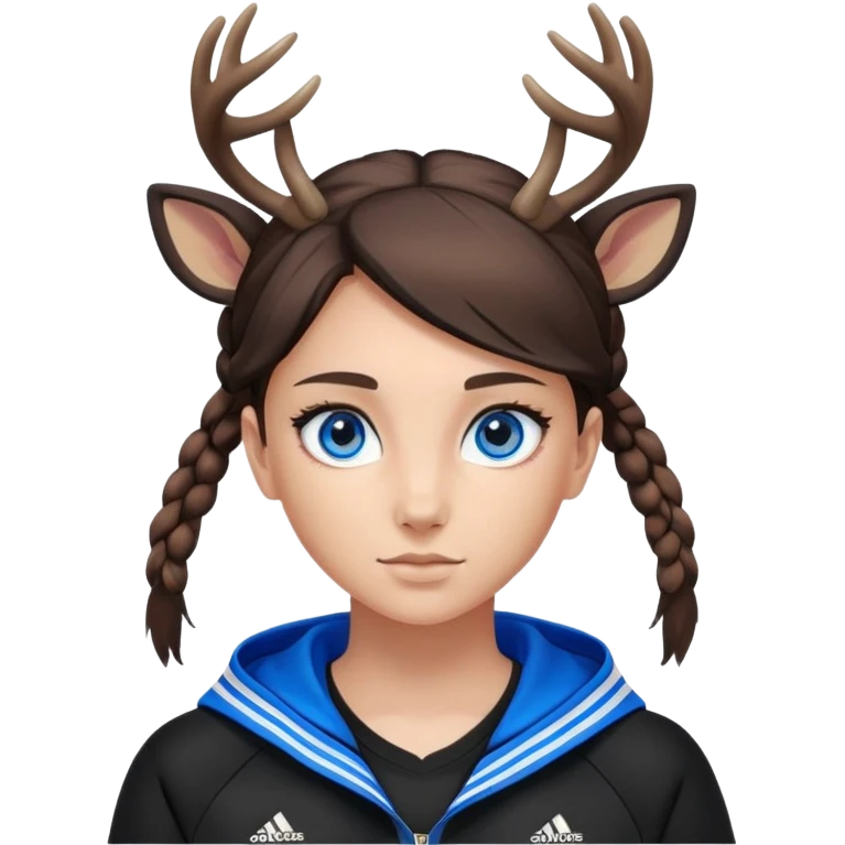 Girl Deer adidas black sport suit blue eyes  emoji