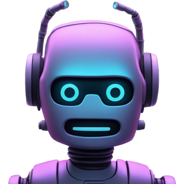 Robot neon emoji