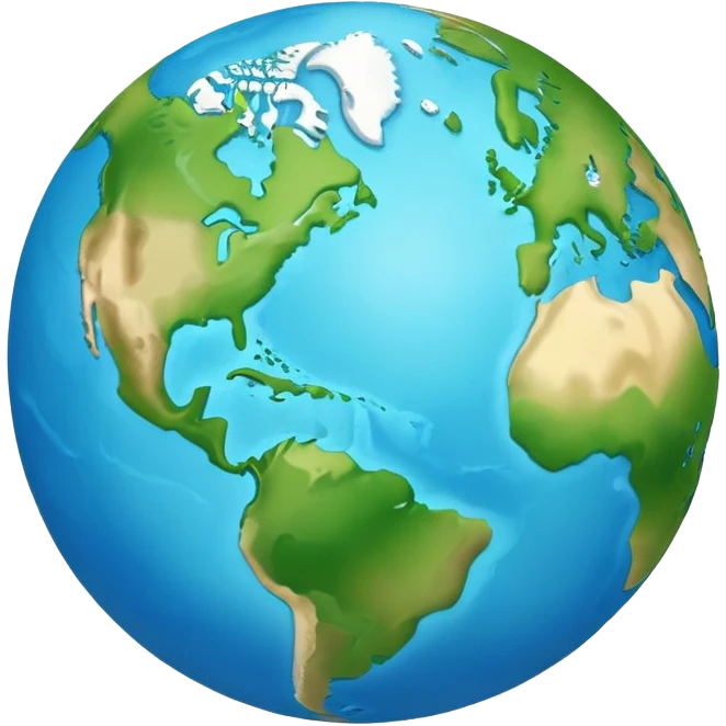 Earth globe with continents shaped to form the number 812 emoji