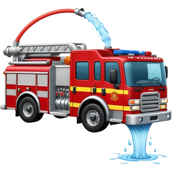 Fire truck throwing water forward  emoji