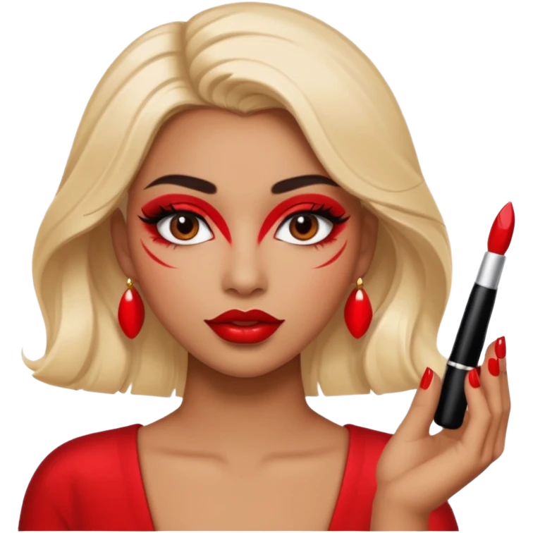 emoji of a makeup ish people with plump lips and mascara and nails emoji