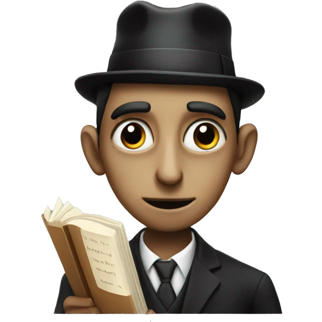 Kafka holds a book in his hands emoji