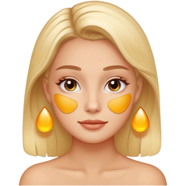 make an emoticon of a woman that has gel like under patches of skincare emoji