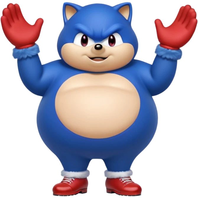Sonic giant fat rotund belly emoji