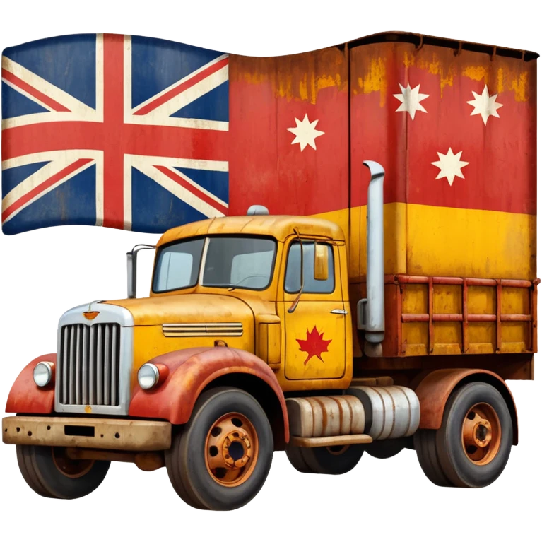Old Mack truck with Australian flag decal emoji