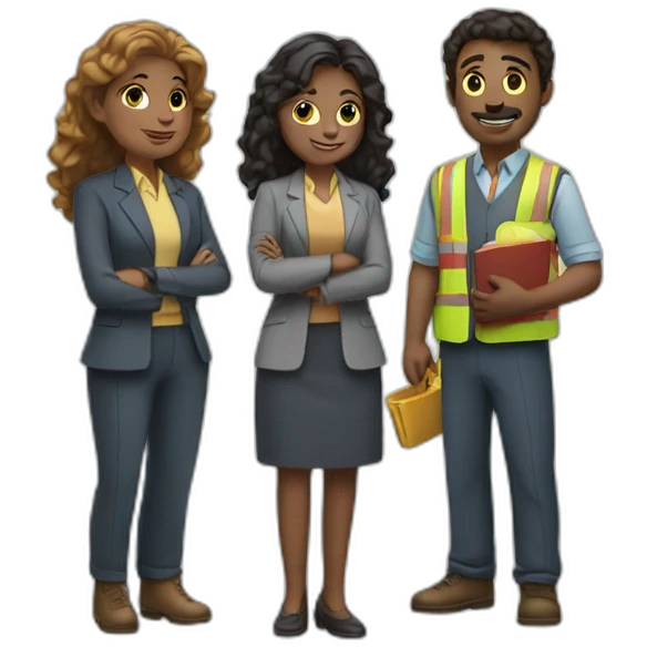 a group of three people working together emoji