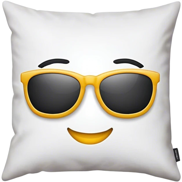 smile face with sunglasses on a pillow emoji