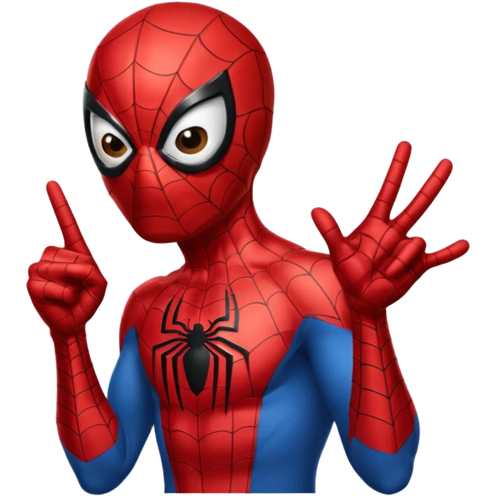 Spiderman flipping off emoji
