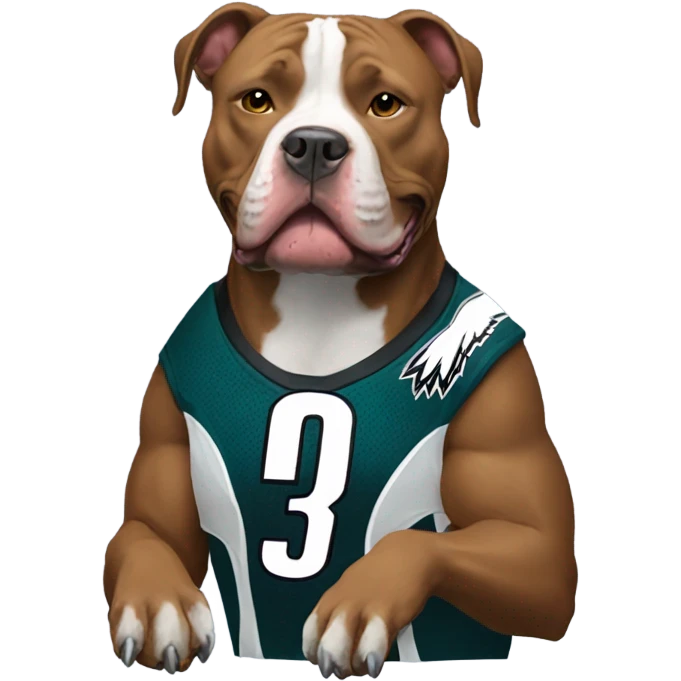 Pitbull dog with eagles jersey emoji