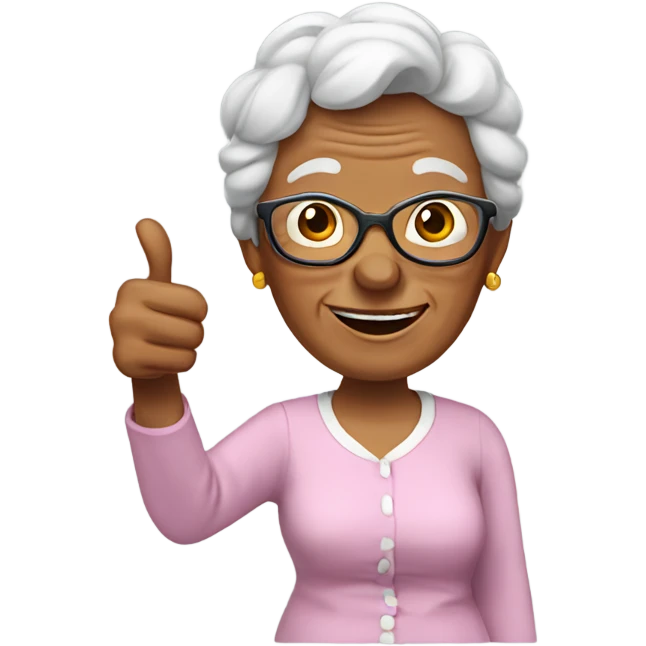 Grandma with thumbs up emoji
