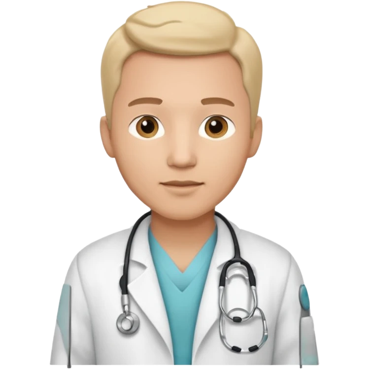 Cardiac sonographe male long white coat or scrubs emoji