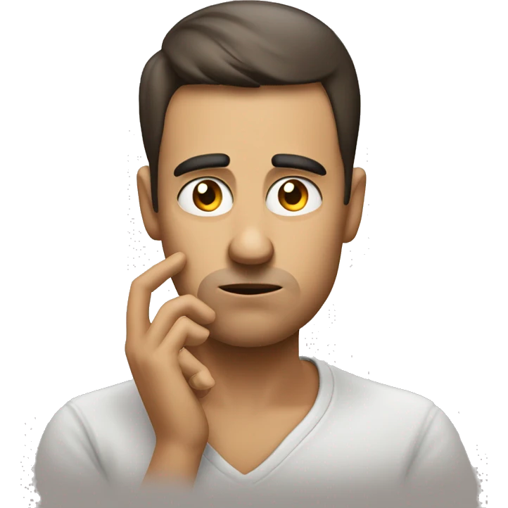 raised eyebrow emoji with hand on face pondering an idea emoji