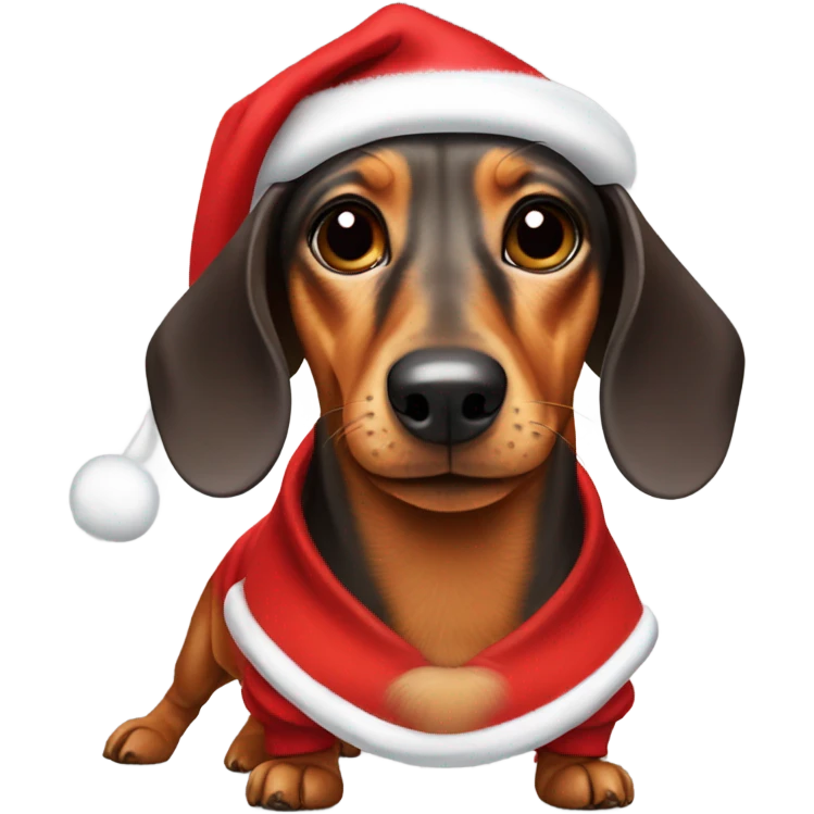 dachshund in santa costume emoji
